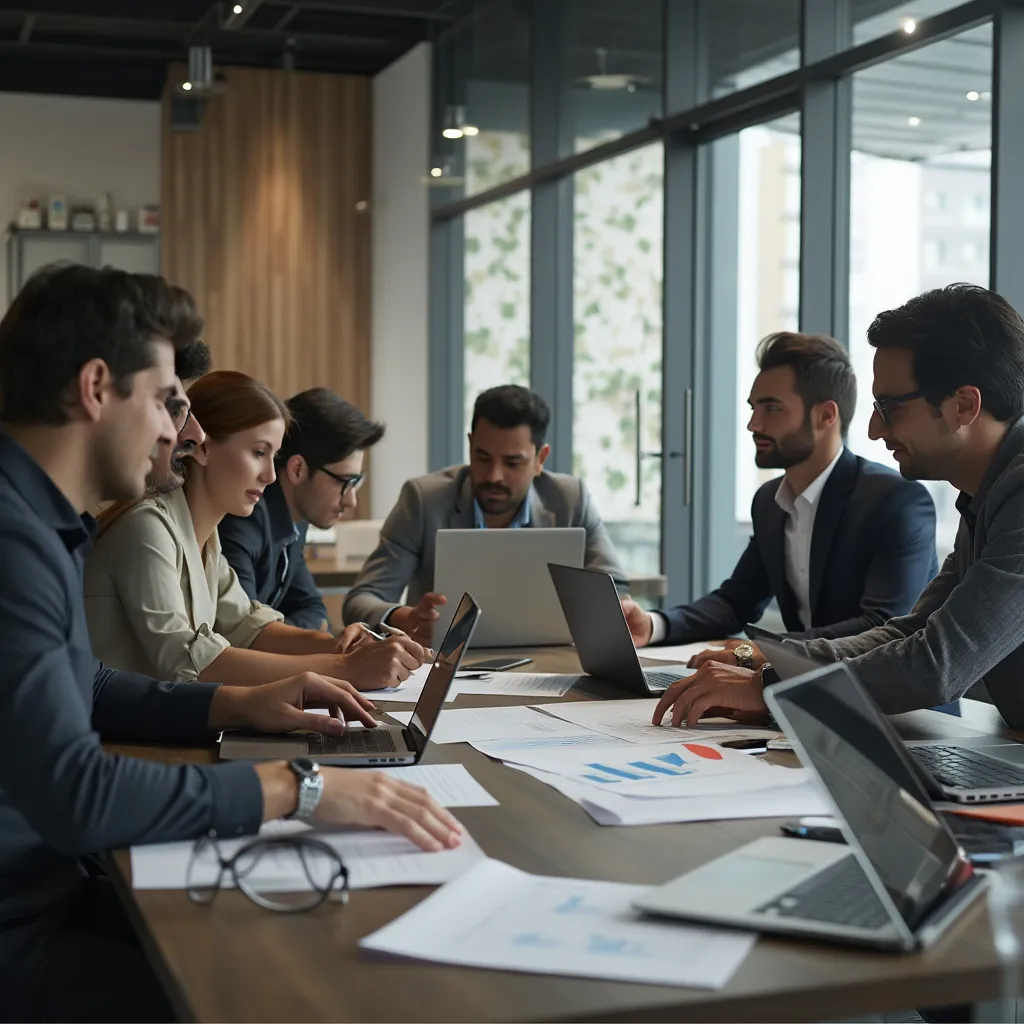 Equipo colaborando en la oficina de Buenos Aires