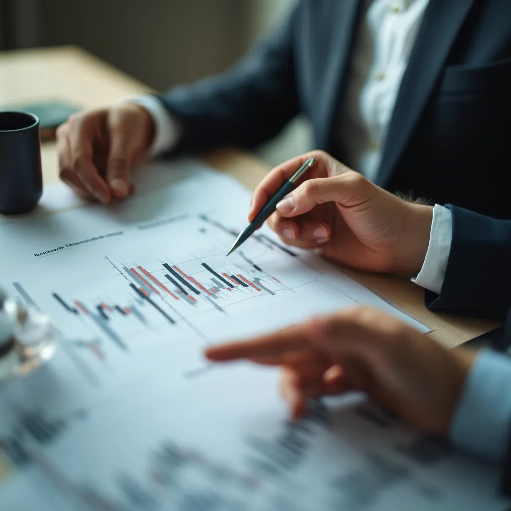 Consultor financiero en reunión con cliente