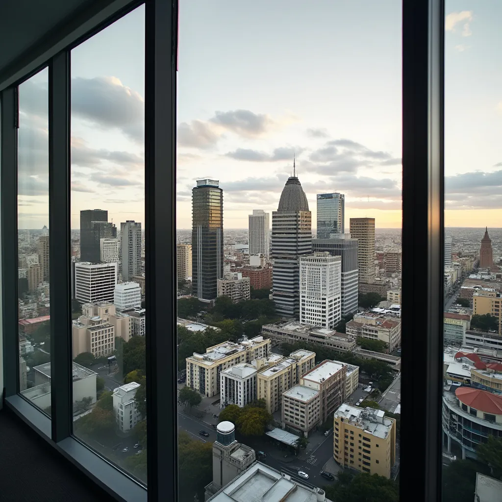 Vista del skyline de Buenos Aires desde la oficina