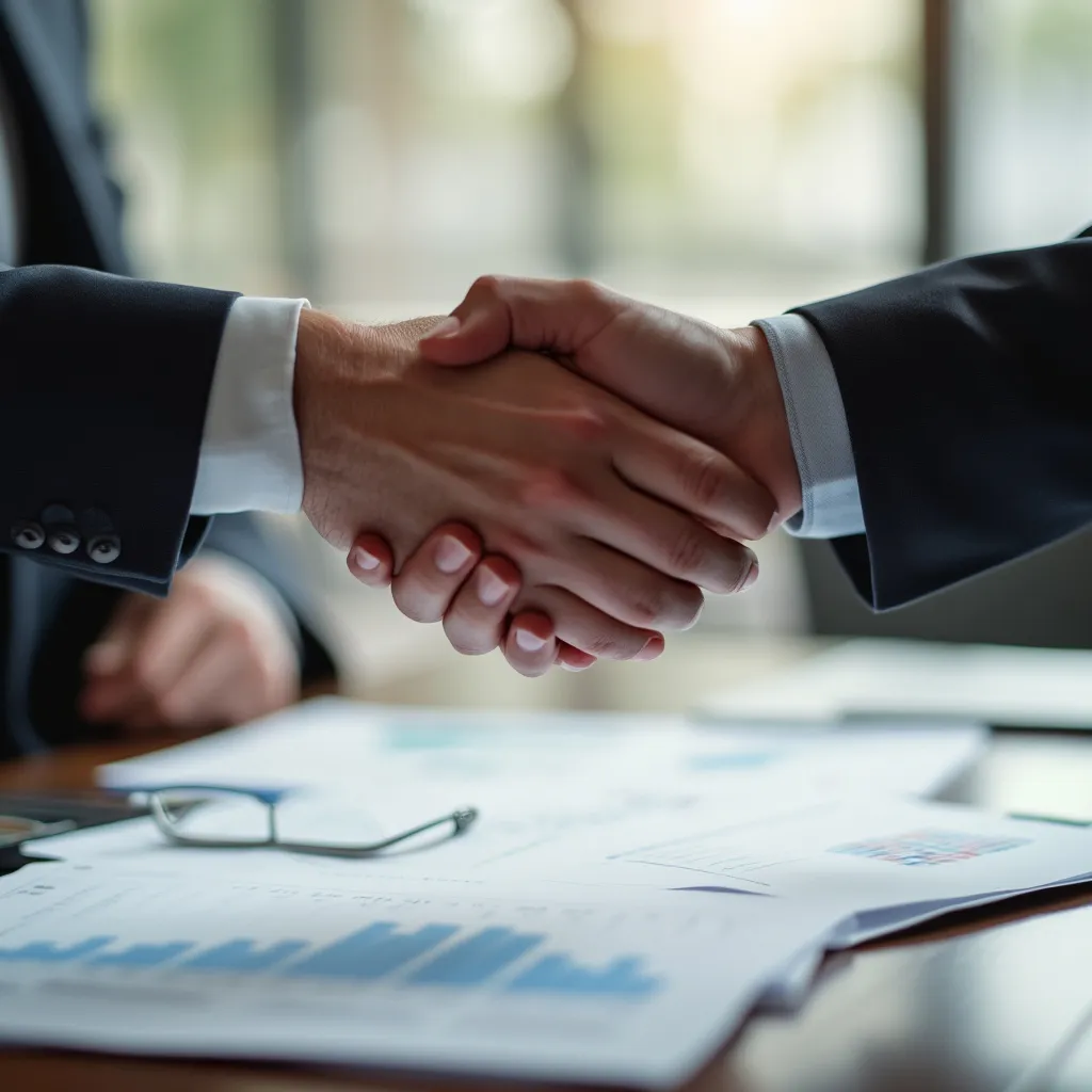 Cierre de trato exitoso con apretón de manos
