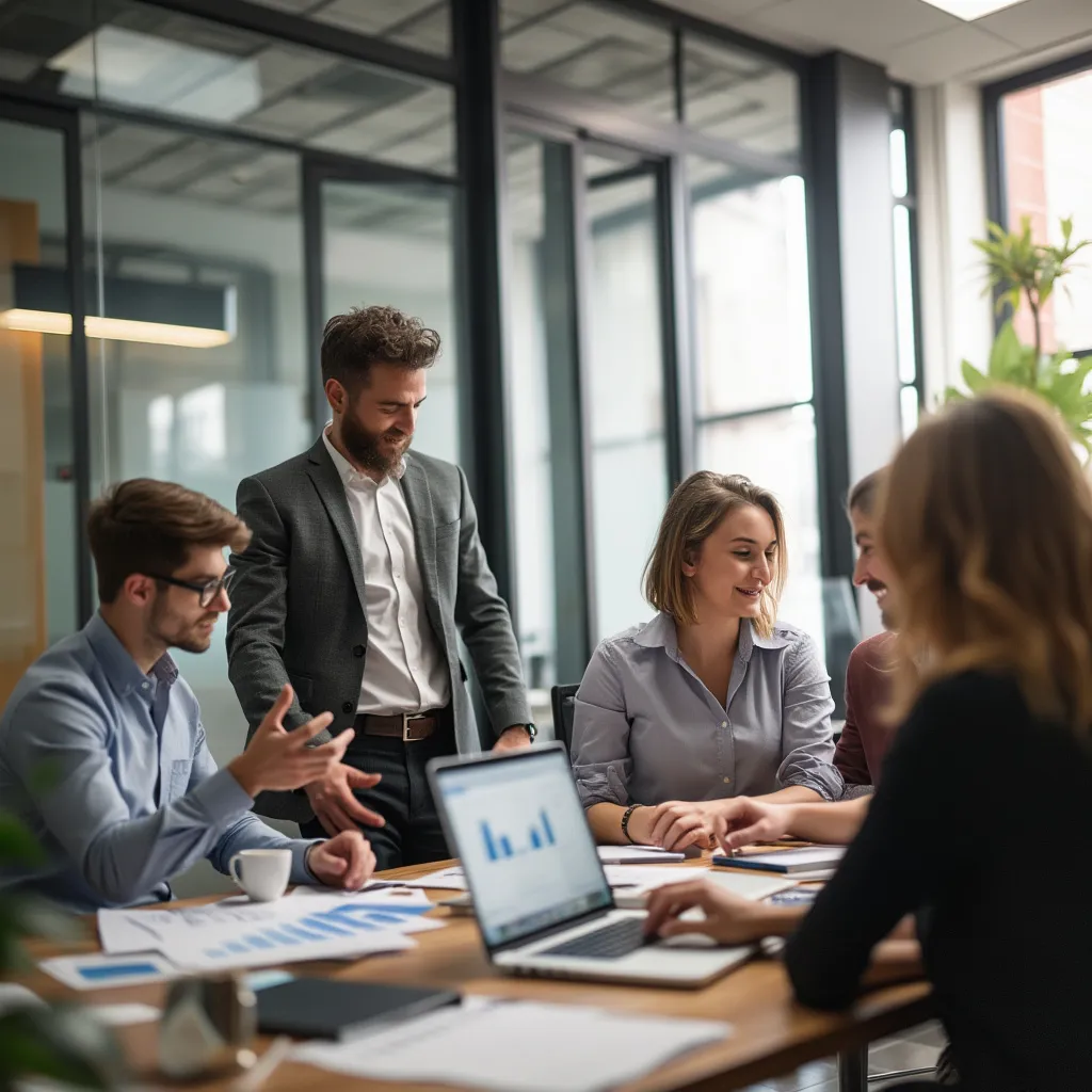 Equipo de consultores financieros trabajando en Argentina